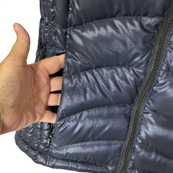 Andrew Marc Navy Blue Puffer Jacket Hooded Packable Lightweight Premium Down S - Picture 5 of 7